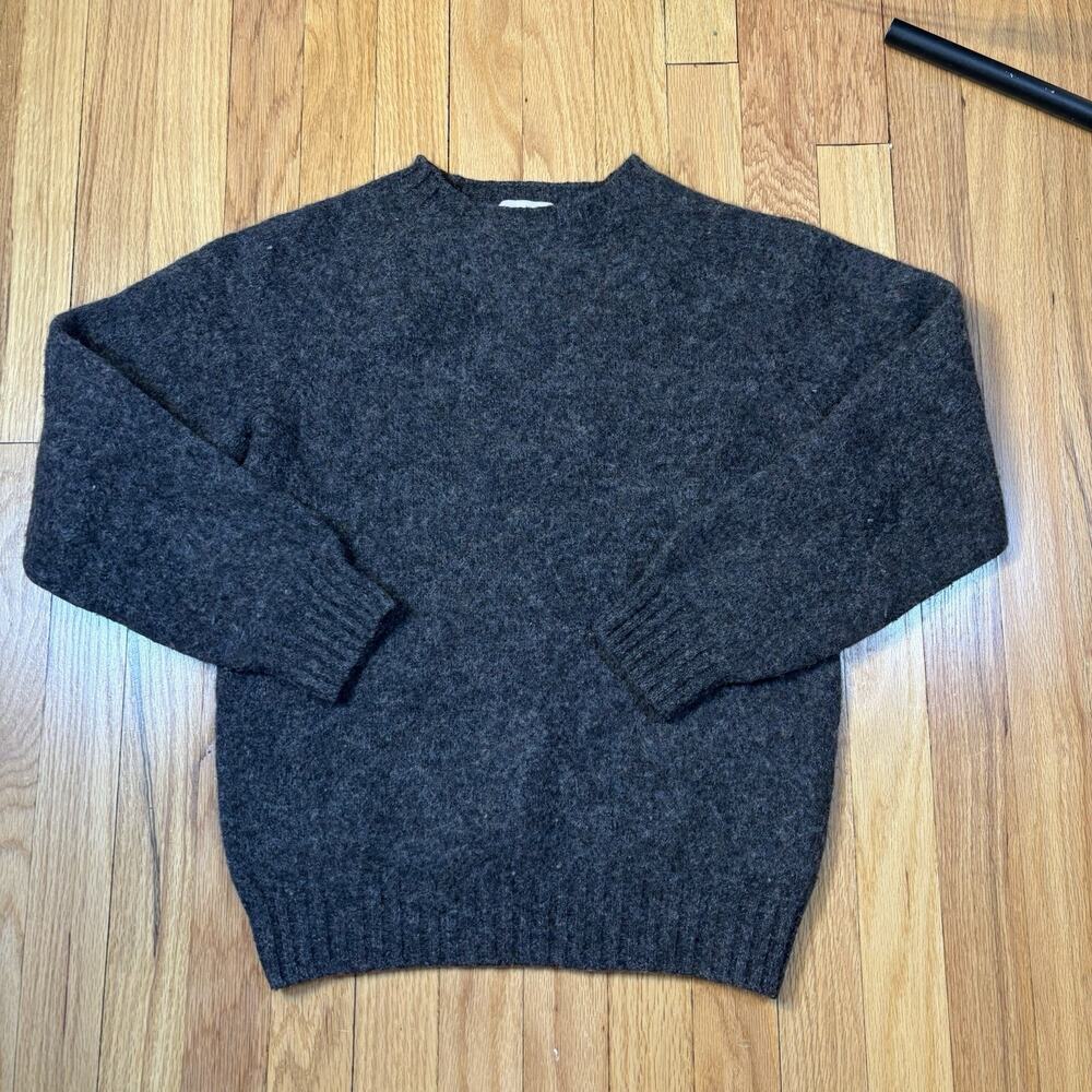 Sault Harley of Scotland Shetland Wool Gray Crew Sweater Men’s Size Medium